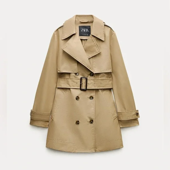 ZARA BELTED SHORT TRENCH COAT ZW COLLECTION